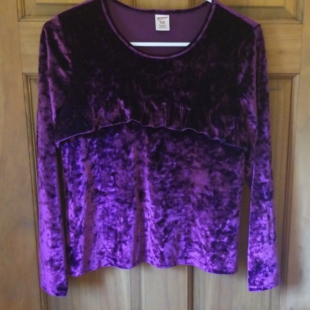 Arizona Jeans Co girls plus size velour blouse